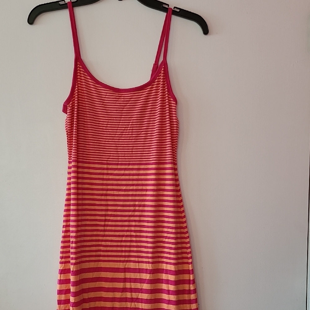 Derek Heart Pink and Orange Striped Maxi Dress